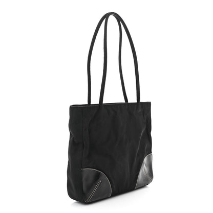 Prada Tessuto Nylon Caflskin Shopping Tote Black 3 of 12