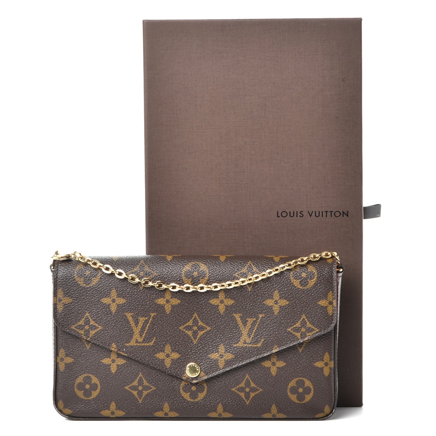 Monogram Pochette Felicie Chain Wallet Fuchsia