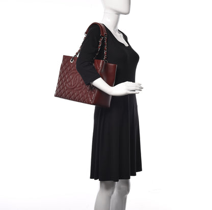 Chanel Caviar Quilted Grand Shopping Tote GST Dark Burgundy 2 of 11