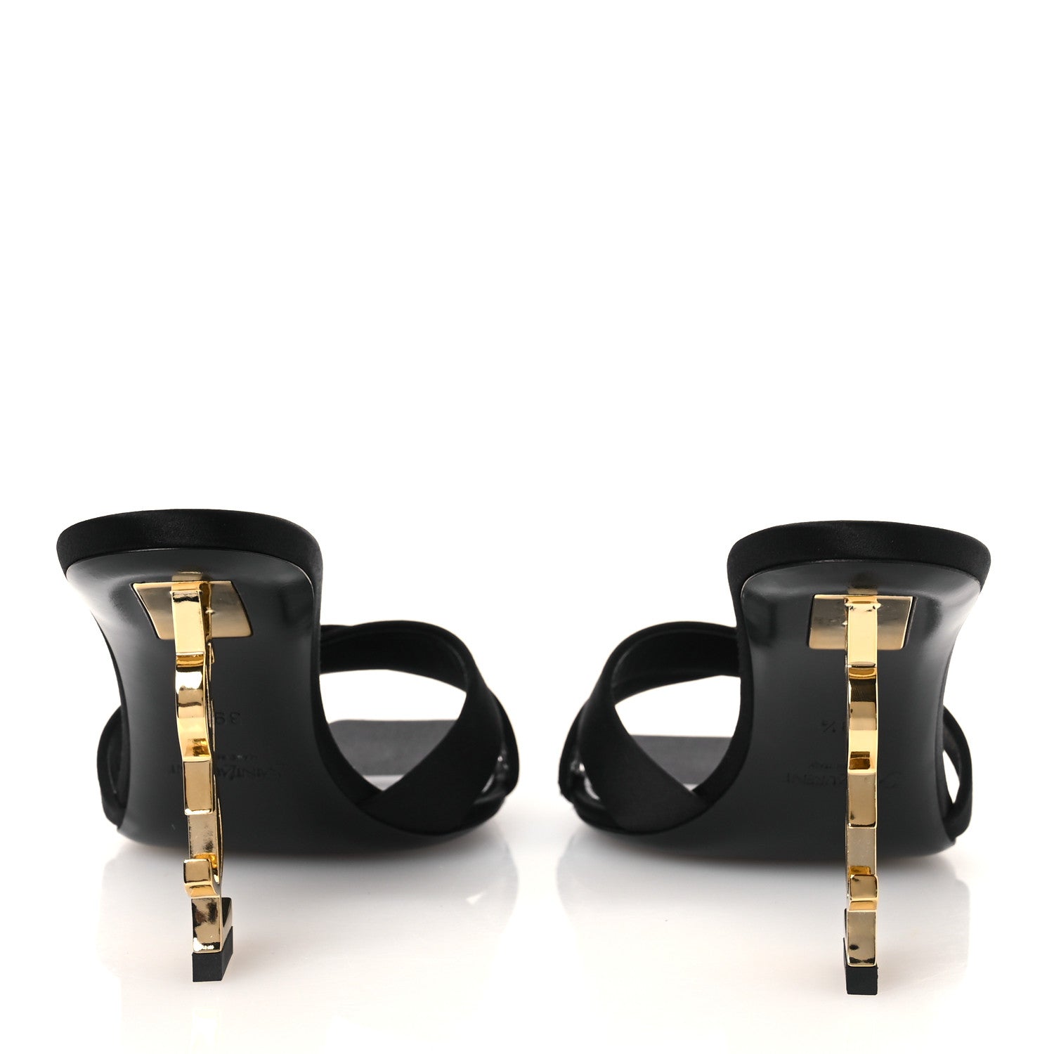 Saint Laurent Crepe Satin Crystal Opyum Mules 39.5 Black 6 of 12
