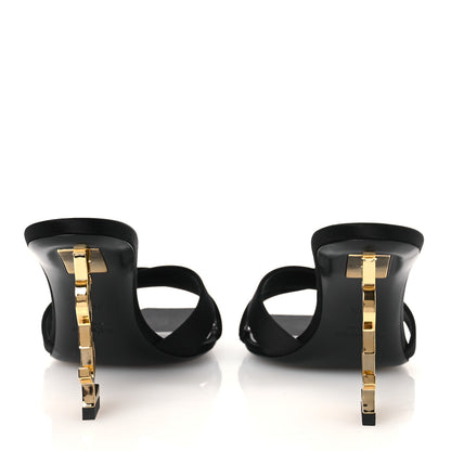 Saint Laurent Crepe Satin Crystal Opyum Mules 39.5 Black 6 of 12