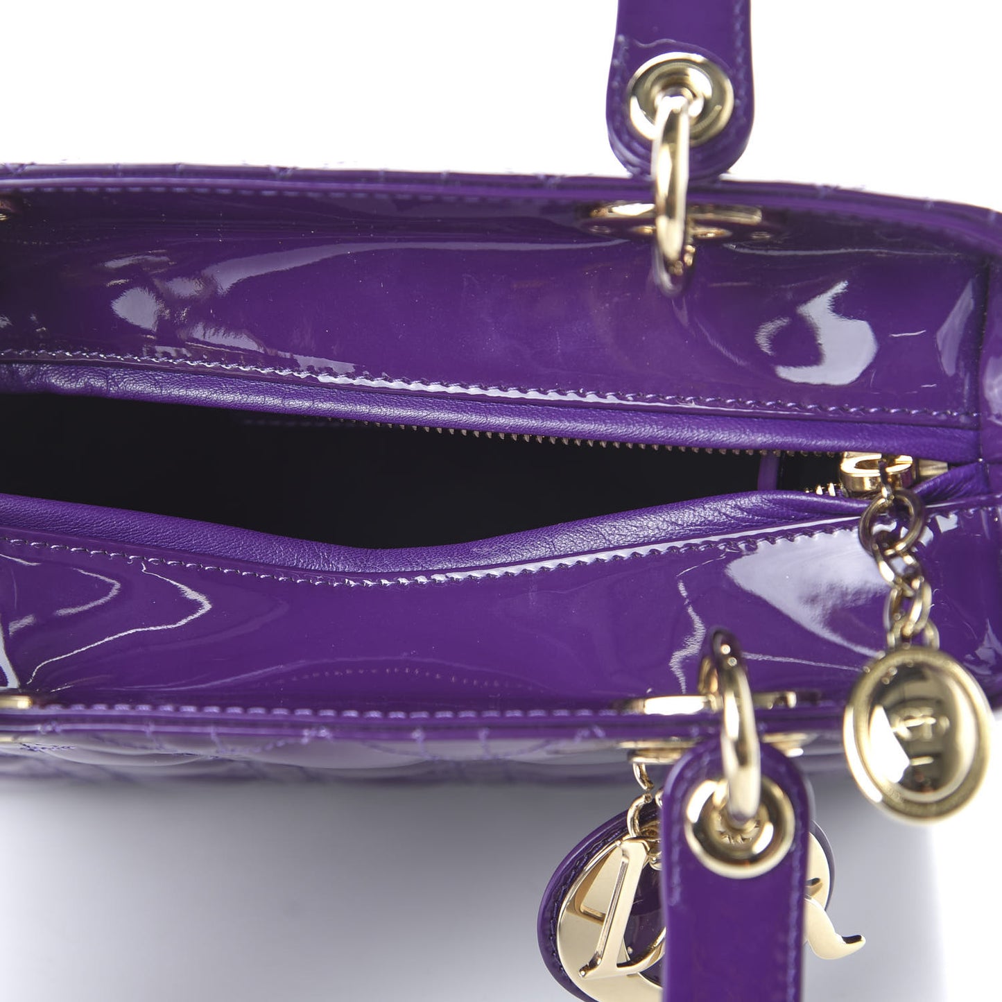 Patent Cannage Medium Lady Dior Purple