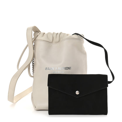 Saint Laurent Lambskin Small Teddy Bucket Bag White 1 of 11