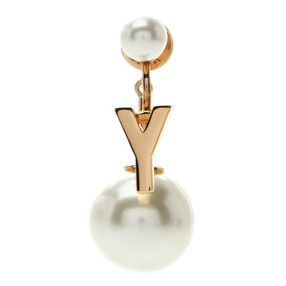Christian Dior Pearl My ABCDior Y Tribale Earring Gold 1 of 4