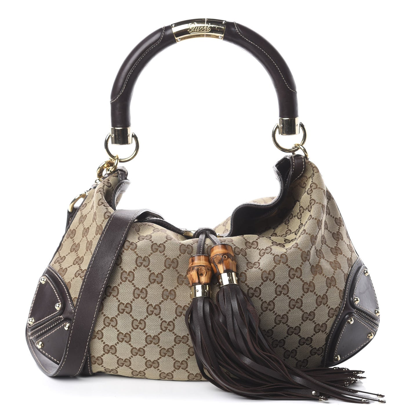Monogram Medium Indy Top Handle Hobo Dark Brown