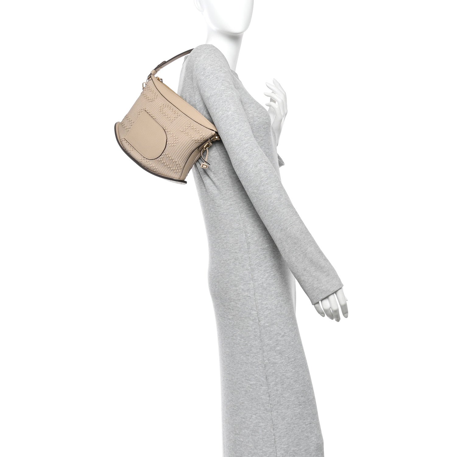 Delvaux Taurillon Soft Woven D Motif Pin Swing Sirocco 2 of 9