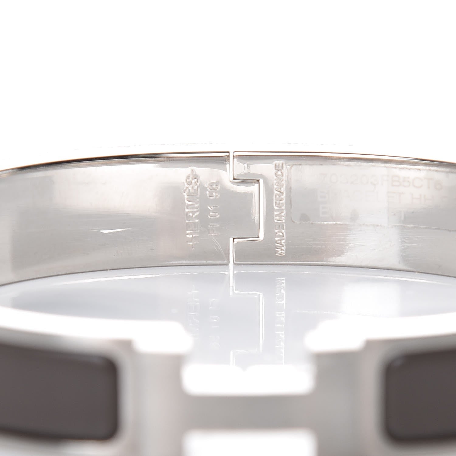 Hermes Matte Enamel Narrow Clic Clac HH Bracelet T6 Etain 4 of 6