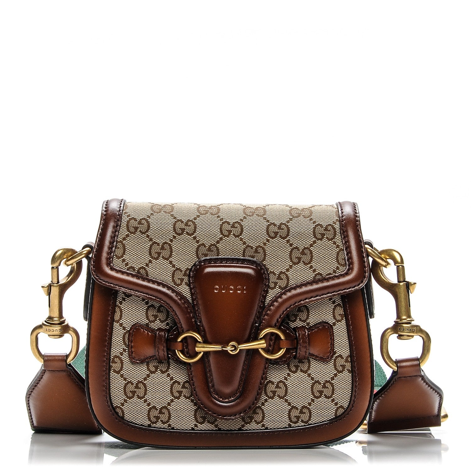 Gucci Monogram Small Lady Web Shoulder Bag Beige Cuir 1 of 7