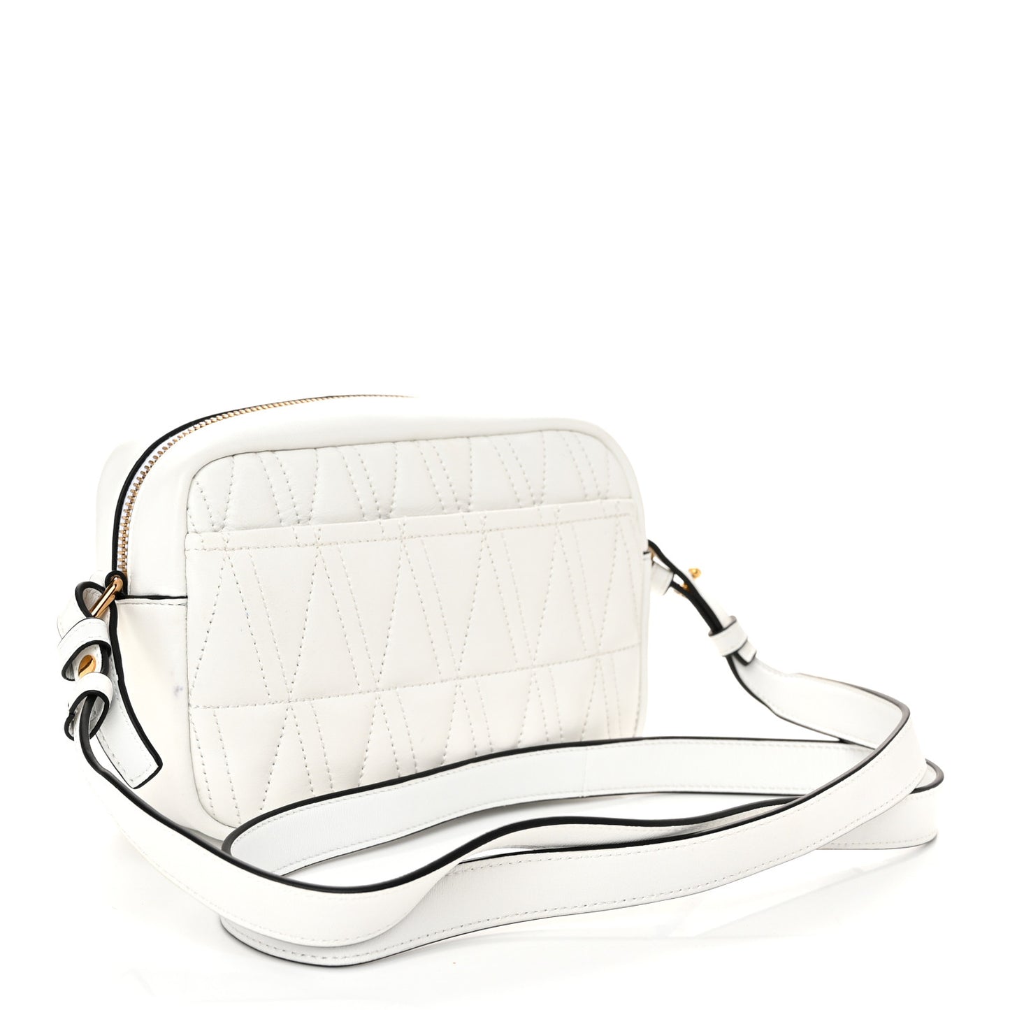 Nappa Quilted Virtus Shoulder Bag White