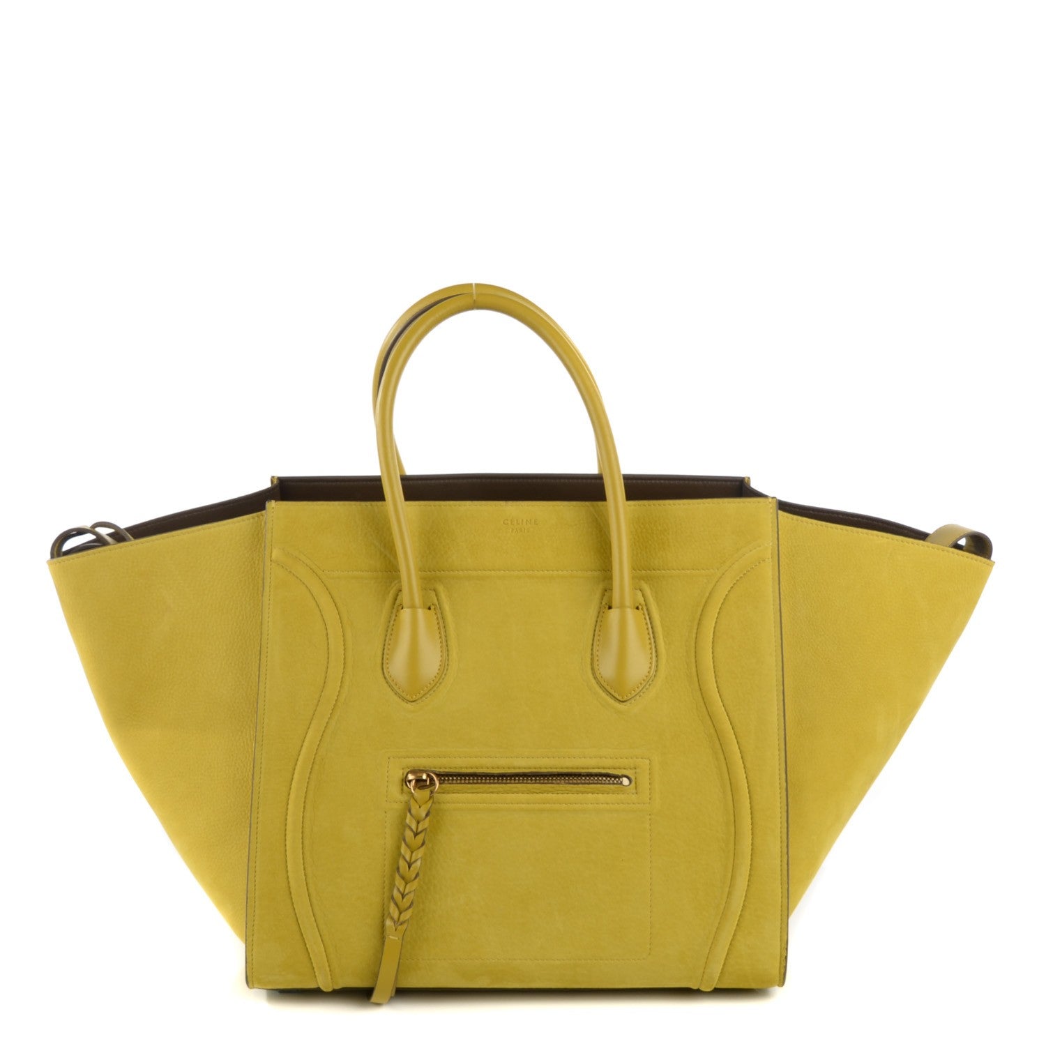 Celine Nubuck Medium Phantom Luggage Chartreuse 1 of 7