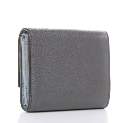 Celine Drummed Calfskin Small Multifunction Folded Wallet Grey 4 of 12