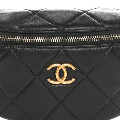 Chanel Lambskin Enamel Quilted Waist Bag Black 8 of 10