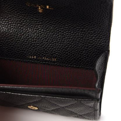 Chanel Caviar Quilted Flap Card Holder Wallet Black 9 of 12
