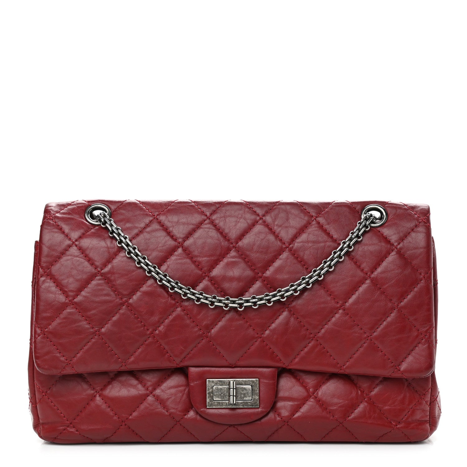 product image of chanel Quilted 2.55 227 Reissue Flap Dark Red FASHIONPHILE