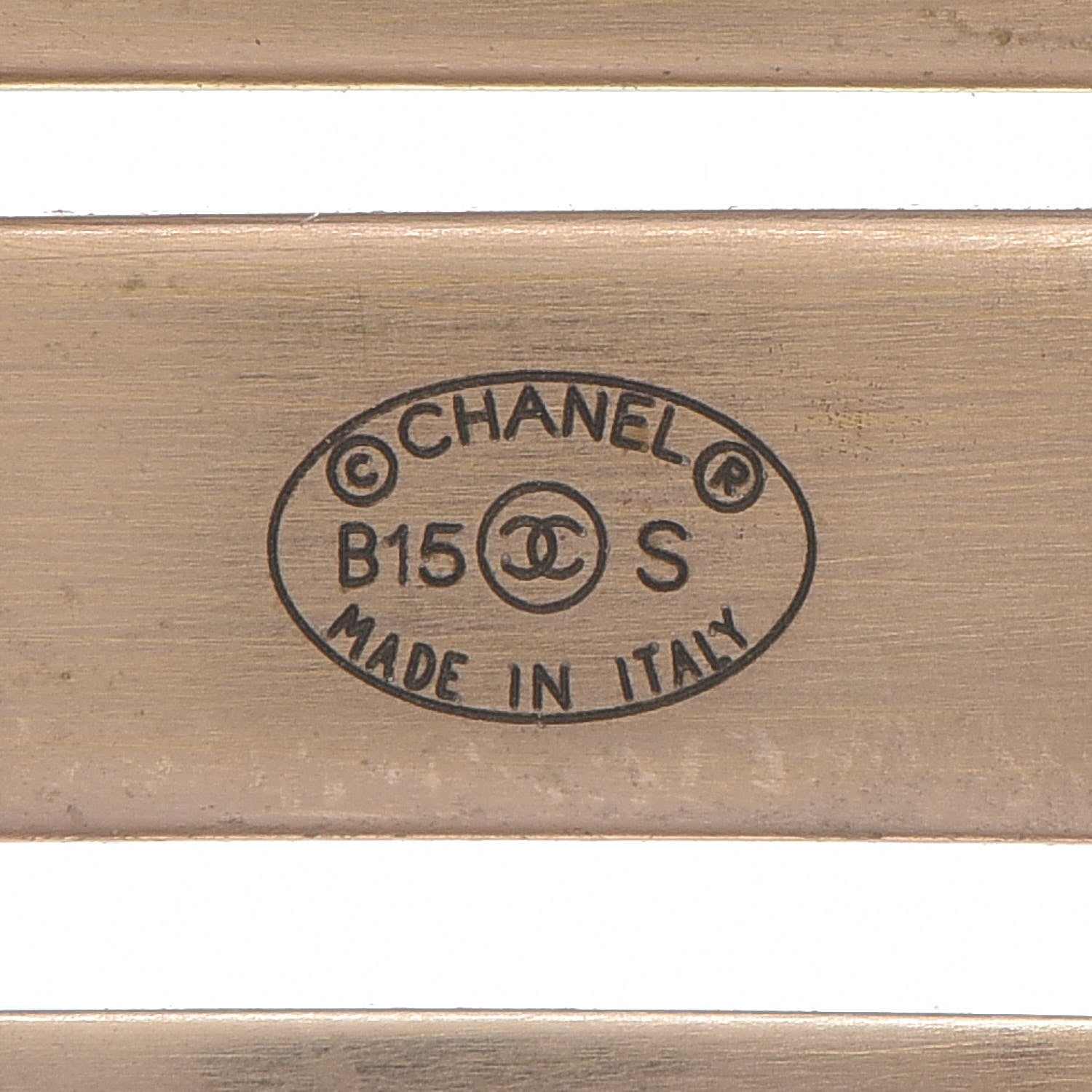 Chanel Metal Pearl Logo CC Cuff Gold 4 of 8