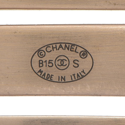 Chanel Metal Pearl Logo CC Cuff Gold 4 of 8