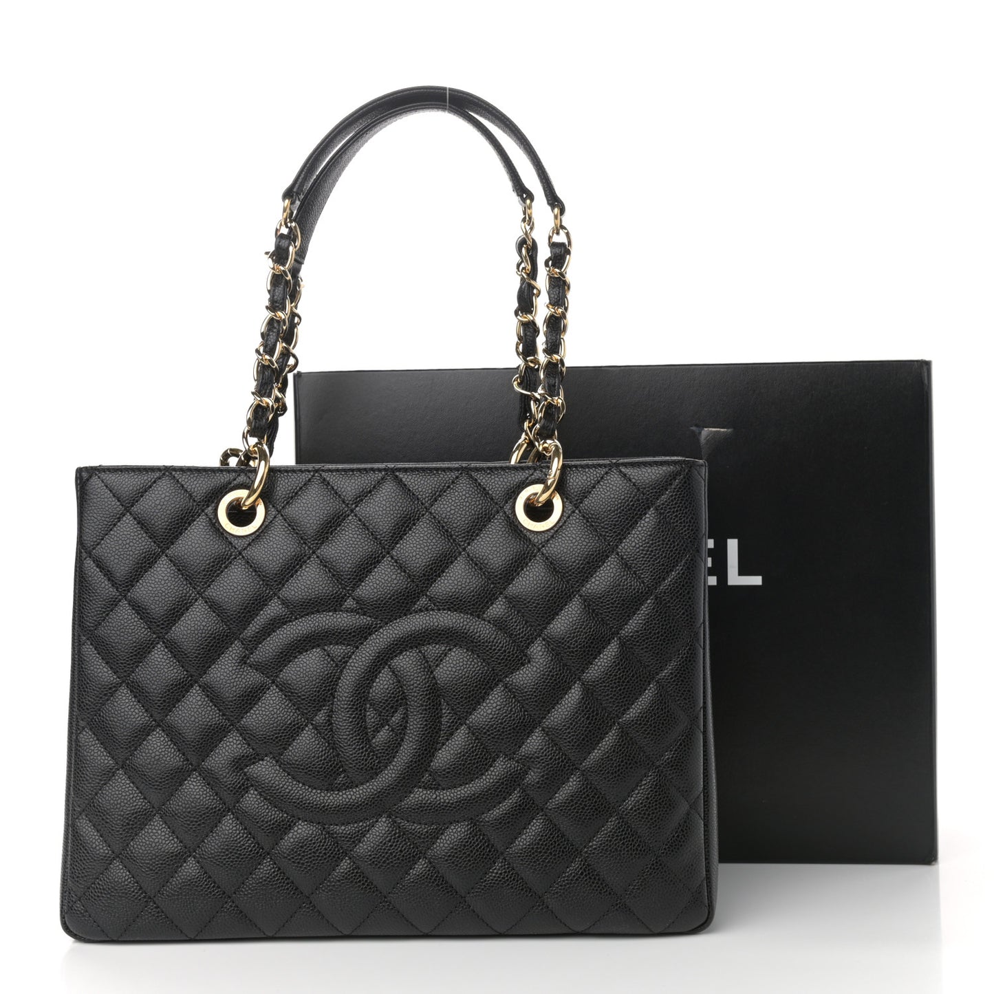 Caviar Quilted Grand Shopping Tote GST Black