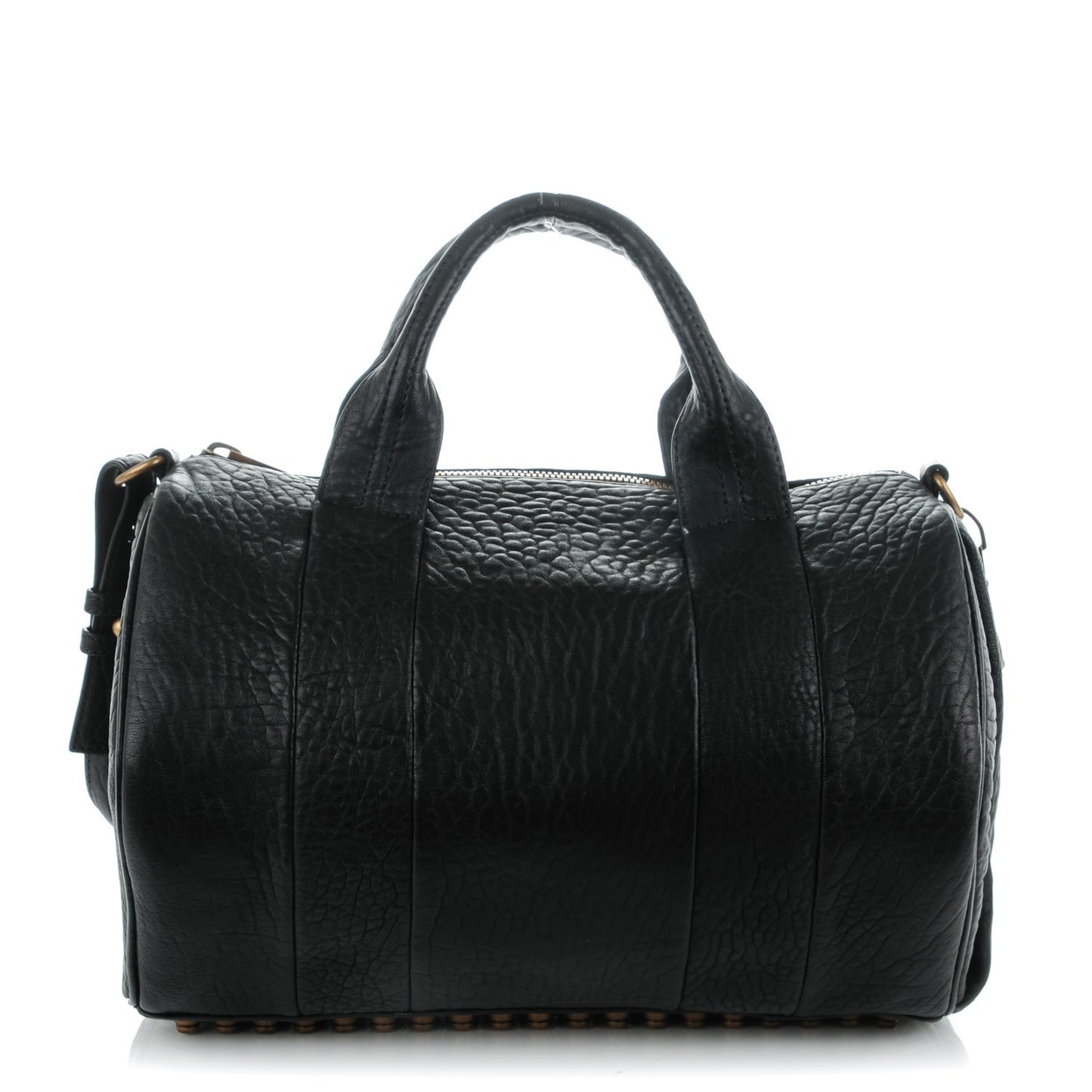 Pebbled Lambskin Rocco Black Antique Brass Hardware