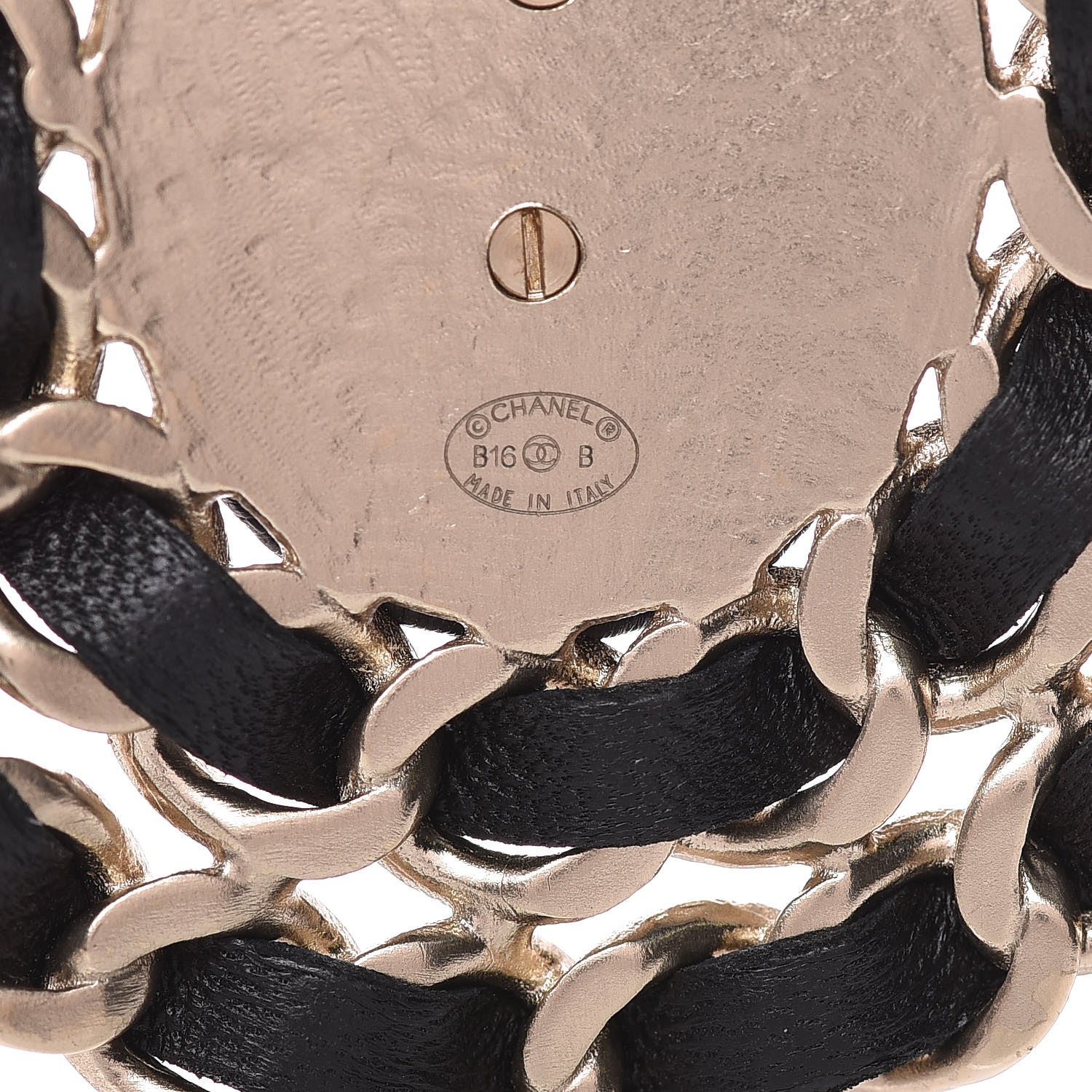 Chanel Lambskin CC Brooch Black Gold 4 of 5