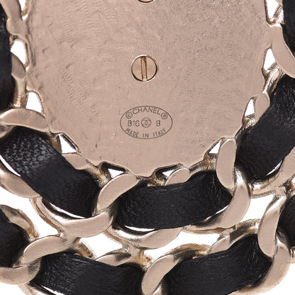 Chanel Lambskin CC Brooch Black Gold 4 of 5