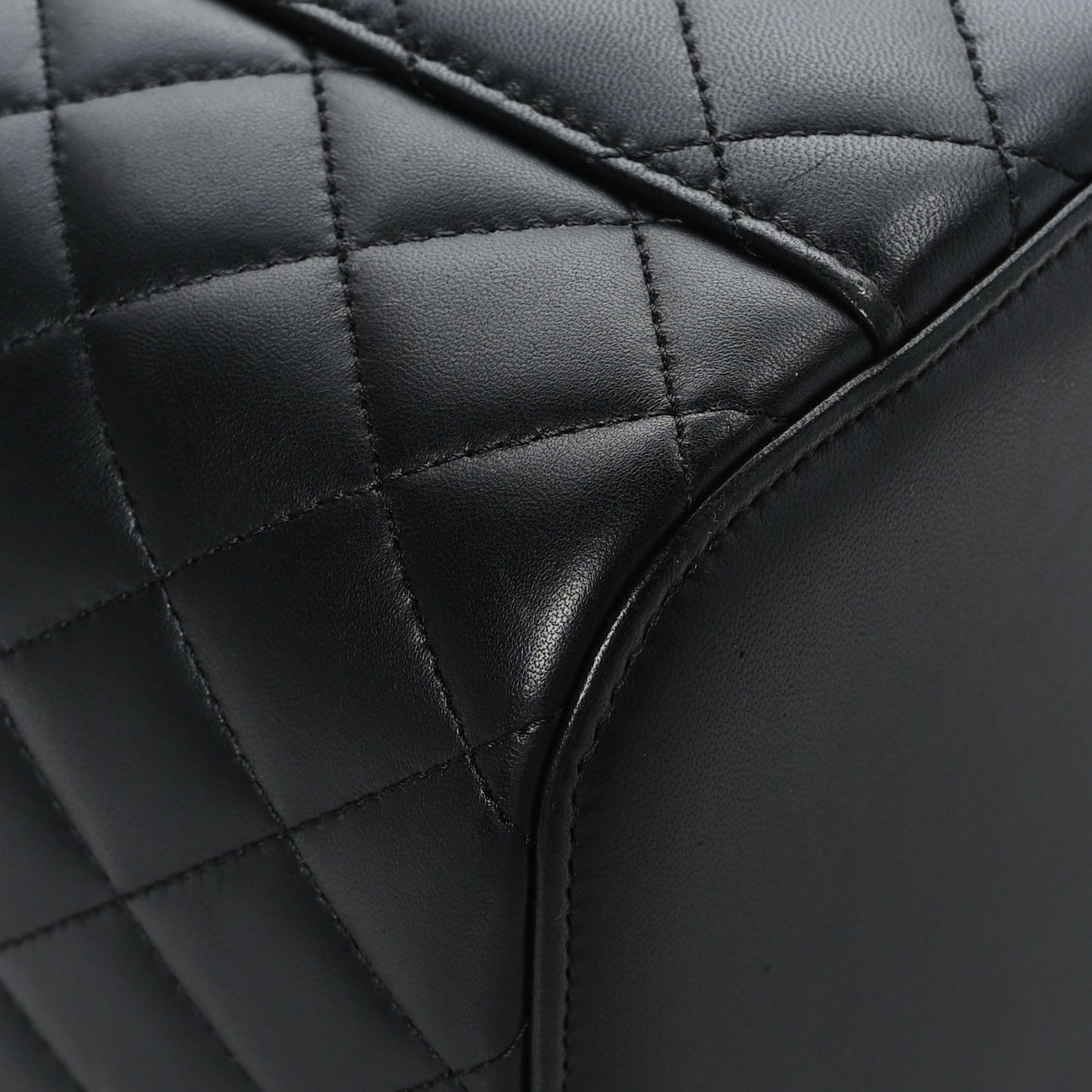 Lambskin Quilted Vanity Pouch Black