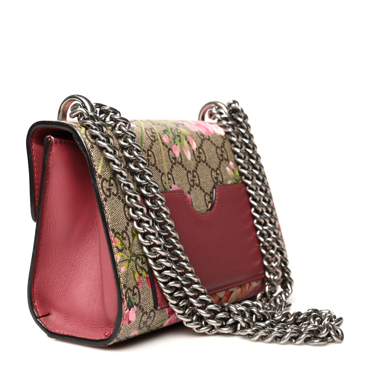 Gucci GG Supreme Monogram Blooms Small Padlock Shoulder Bag Beige Multicolor Dry Rose 3 of 10