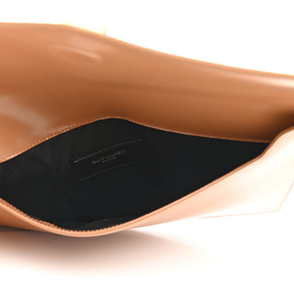 Saint Laurent Smooth Shiny Calfskin Medium Uptown Pouch Dune 5 of 7