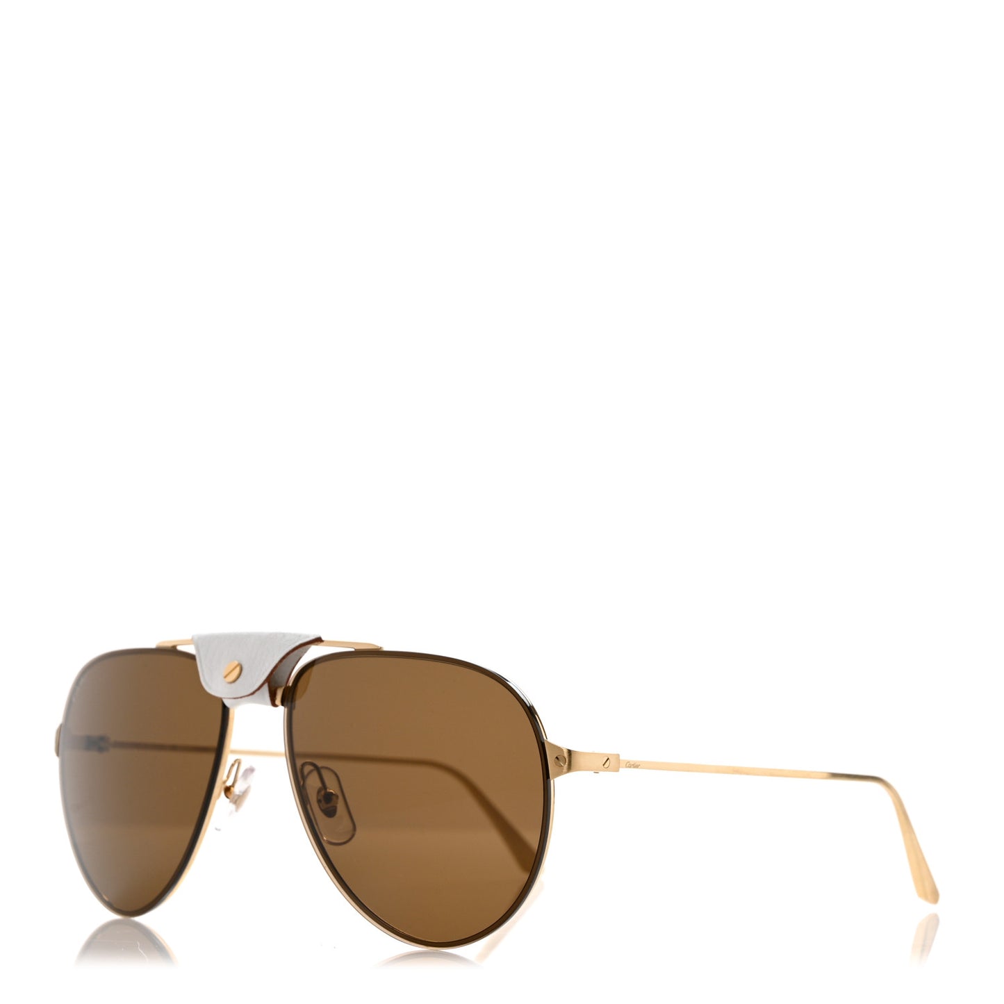 Santos de Cartier CT0166S Sunglasses Gold Brown