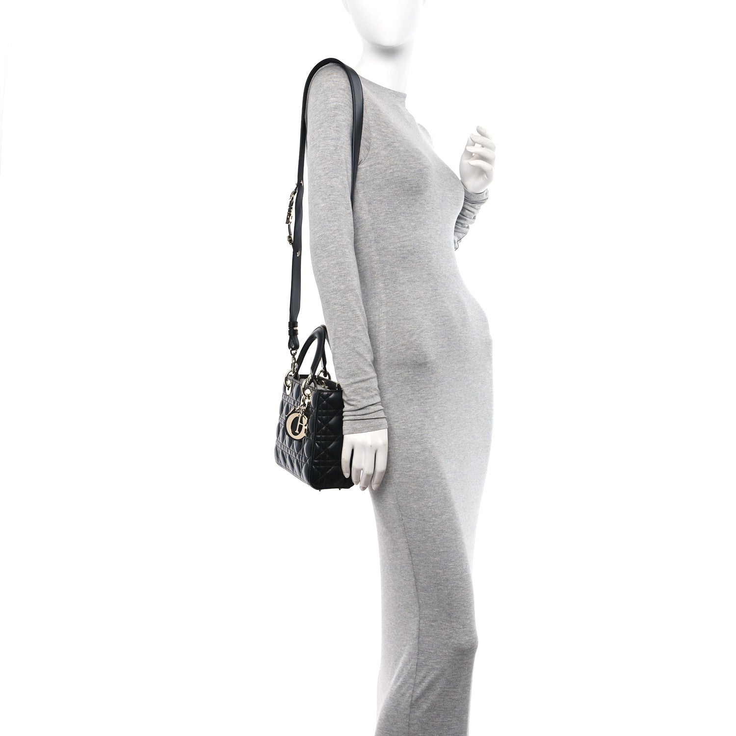 Christian Dior Lambskin Cannage Small My ABCDior Lady Dior Black 2 of 10