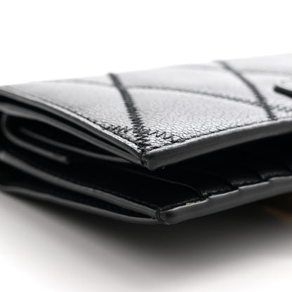 Givenchy Goatskin Diamond Quilted GV3 Medium Wallet Black 7 of 7