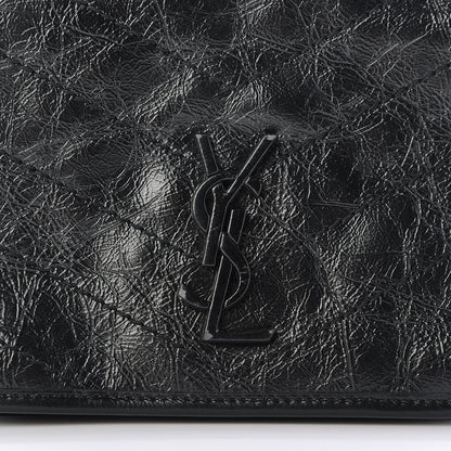 Saint Laurent Crinkled Calfskin Matelasse Monogram Niki Chain Wallet Black 10 of 10