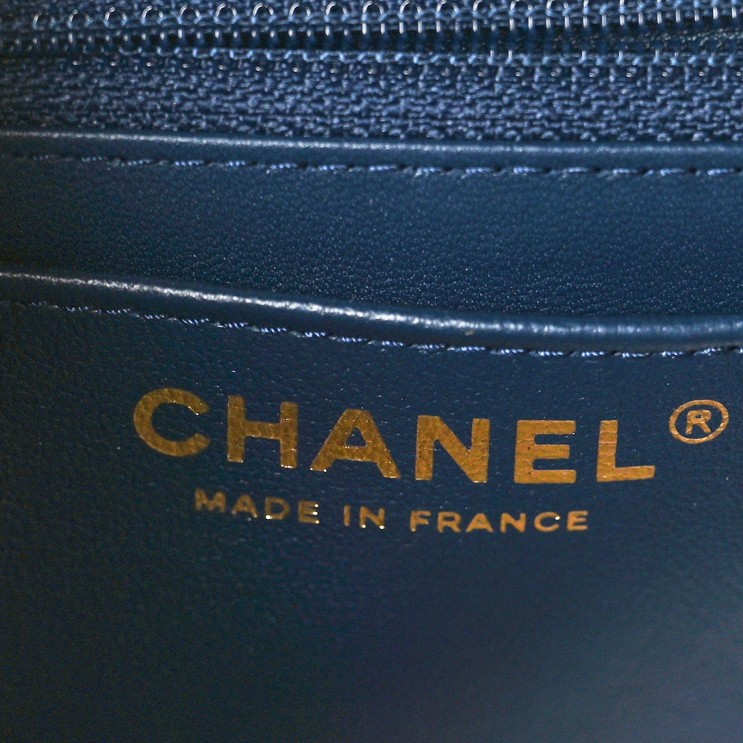 Chanel Printed Denim Quilted Mini Rectangular Flap Dark Blue 6 of 10