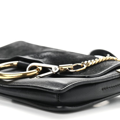 Chloe Suede Calfskin Small Faye Shoulder Bag Black 10 of 25