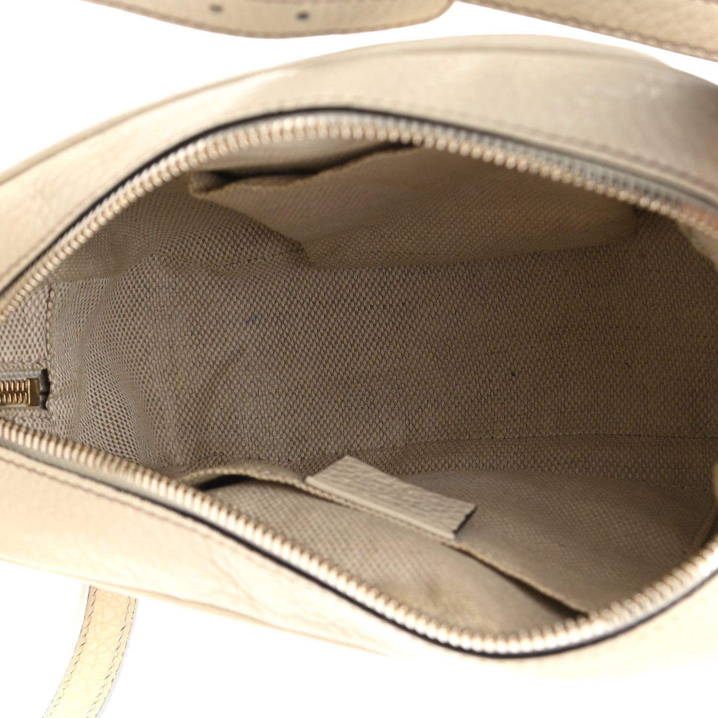 Pebbled Calfskin Small Soho Disco Bag Off White