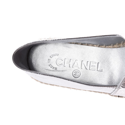 Chanel Laminated Goatskin CC Espadrilles 35 Silver 8 of 11