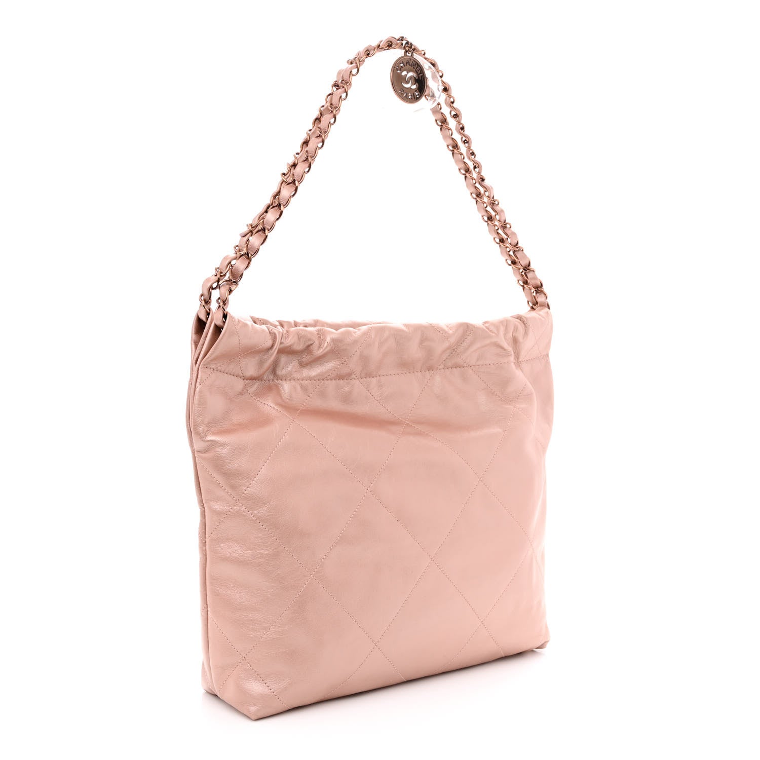 Chanel Metallic Calfskin Quilted Small Chanel 22 Pink 3 of 12