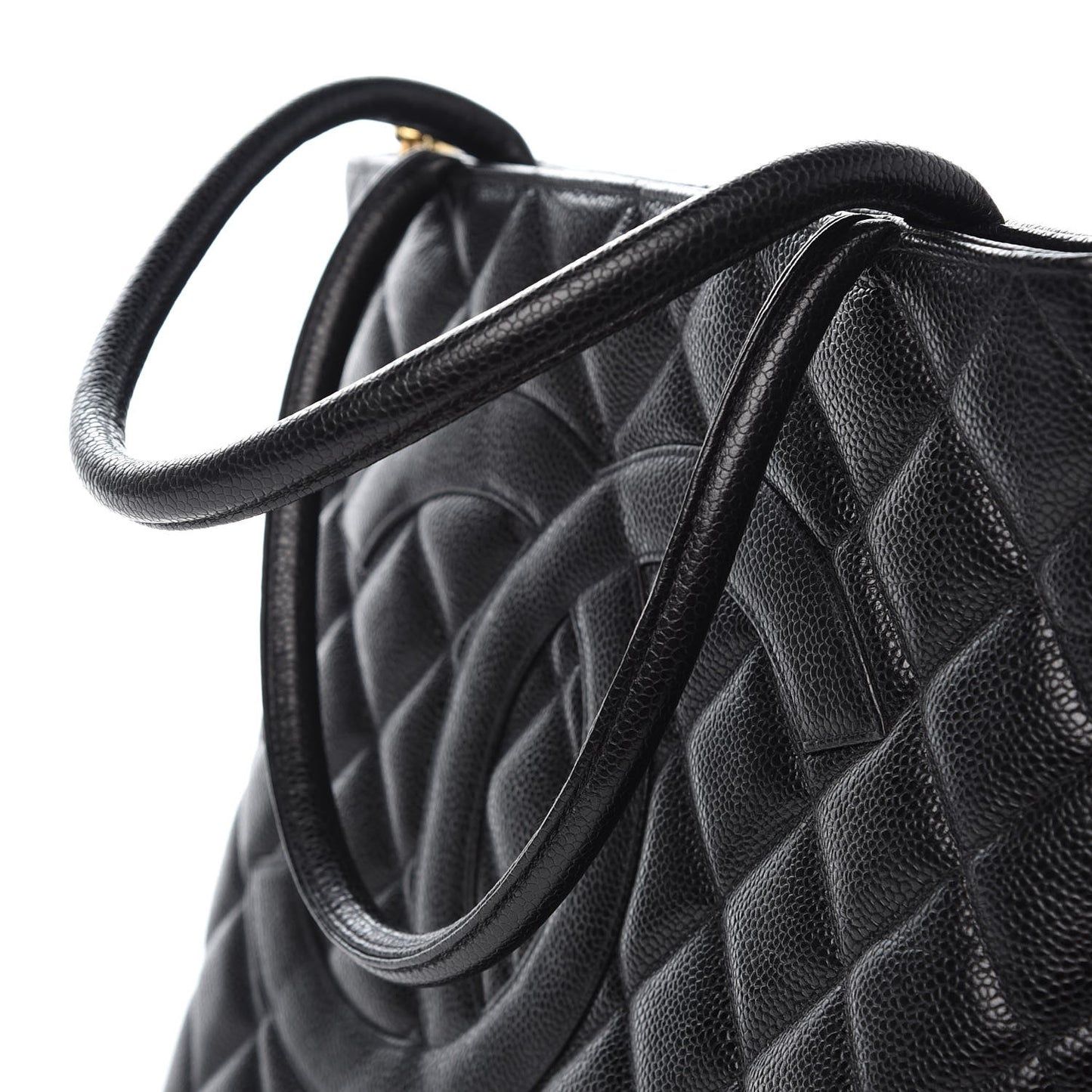 Caviar Quilted Medallion Tote Black