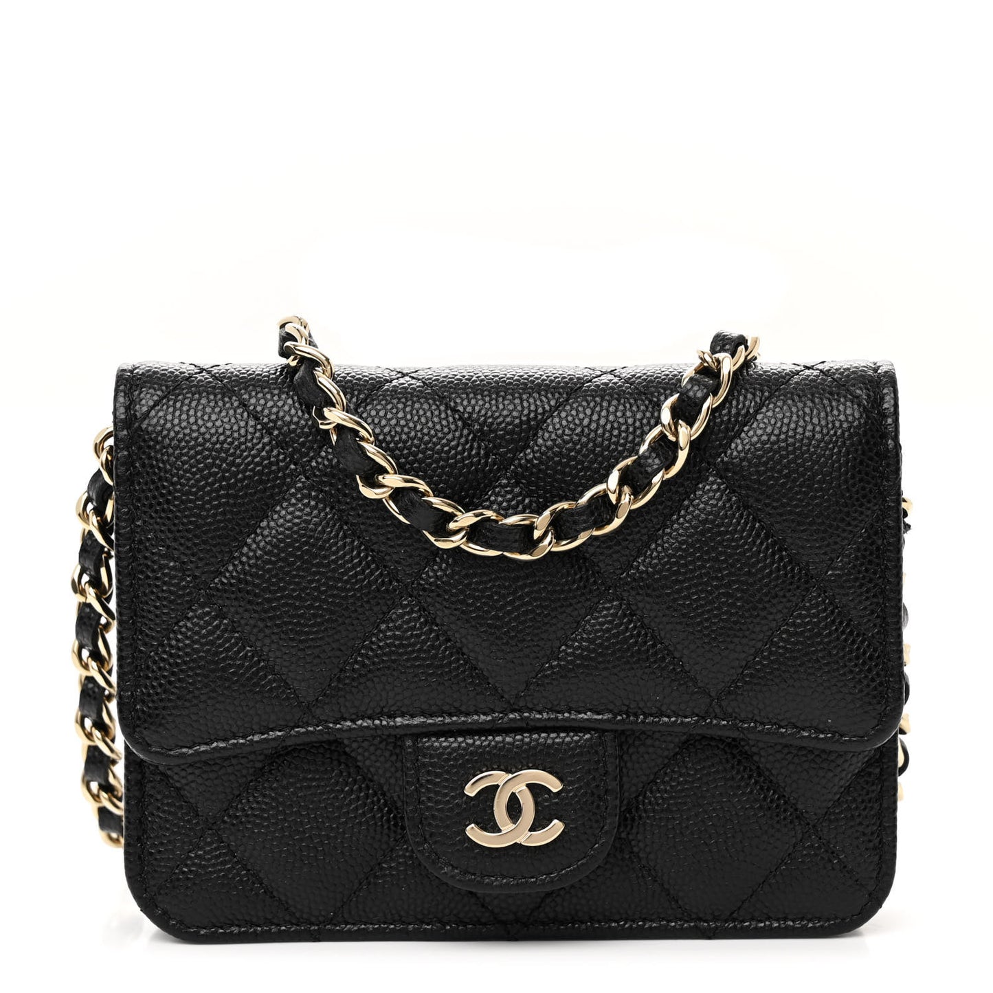 Caviar Quilted Mini Chain Bag Black