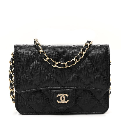 Chanel Caviar Quilted Mini Chain Bag Black 1 of 12