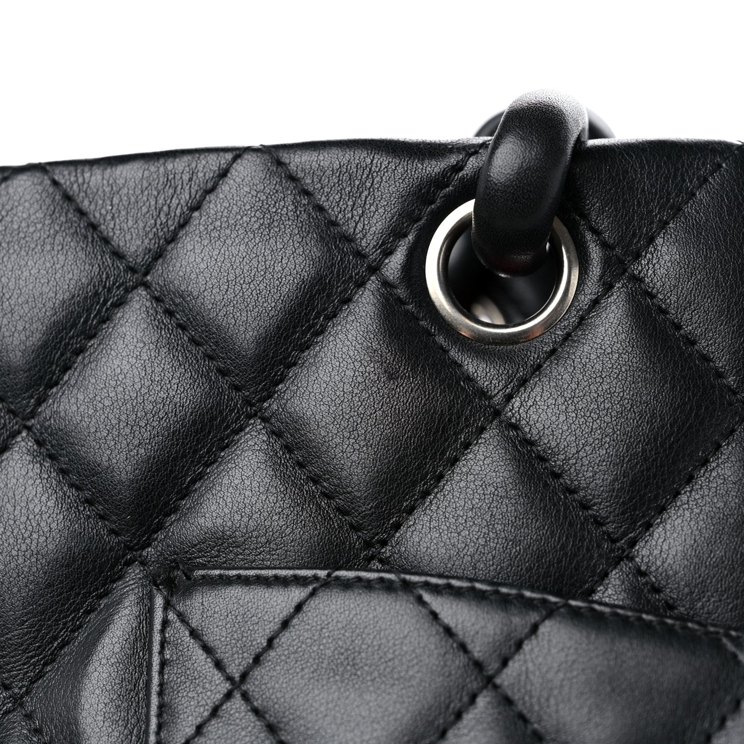 Chanel Calfskin Quilted Large Cambon Tote Black White 13 of 15