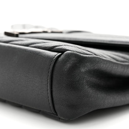 Saint Laurent Sheepskin Matelasse Chevron Monogram Medium College Bag Black 10 of 11