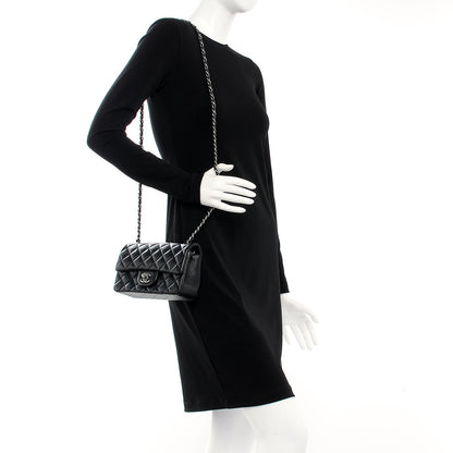Chanel Lambskin Quilted Mini Rectangular Flap Black 2 of 8
