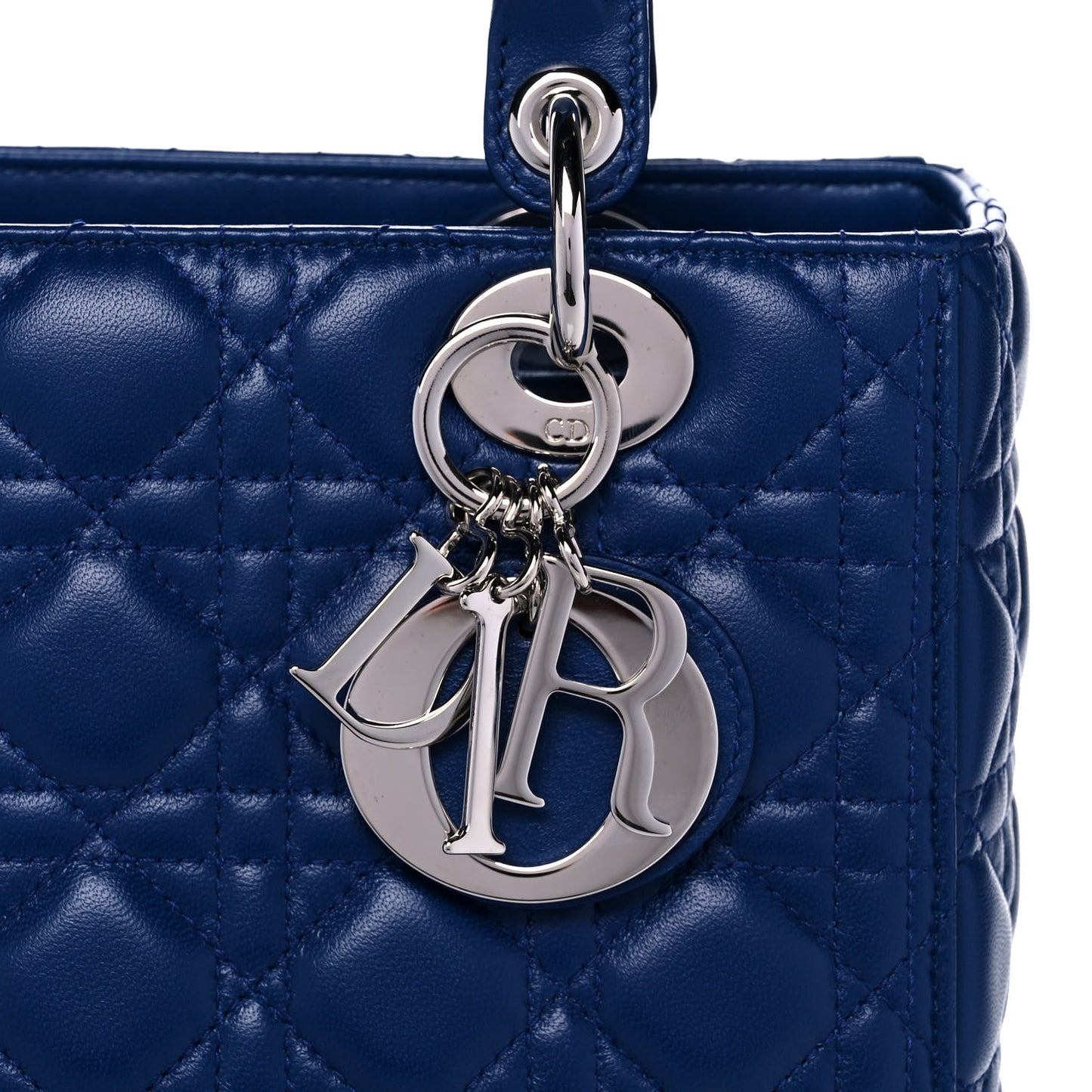 Lambskin Cannage Medium Lady Dior Blue