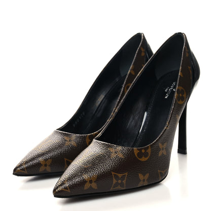 Louis Vuitton Monogram Cherie Pumps 38.5 Black 3 of 8