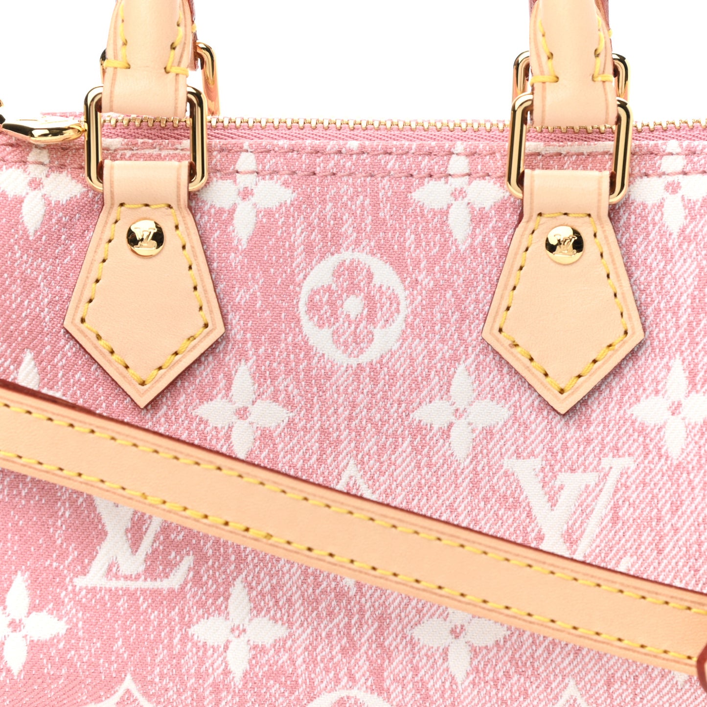 Monogram Jacquard Denim Nano Speedy Bandouliere Pink