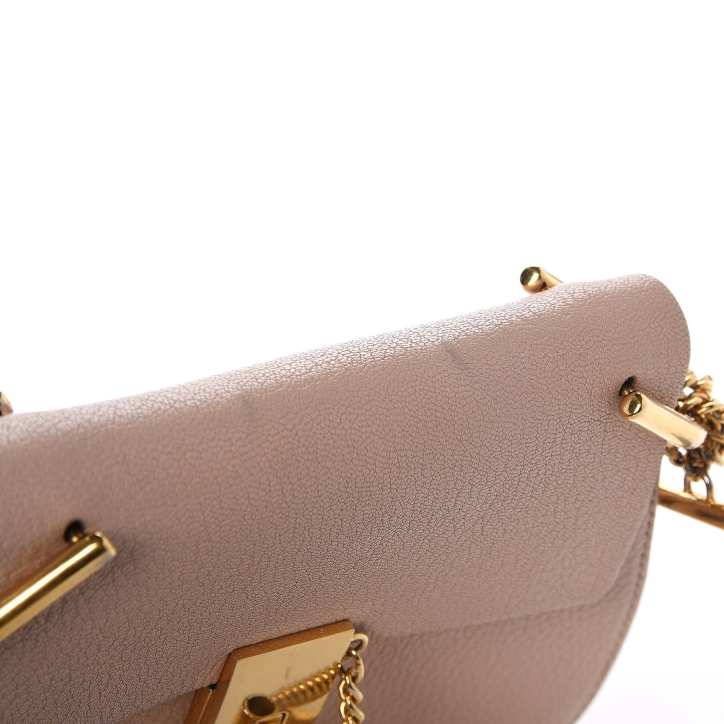 Grained Lambskin Mini Drew Shoulder Bag Cement Pink