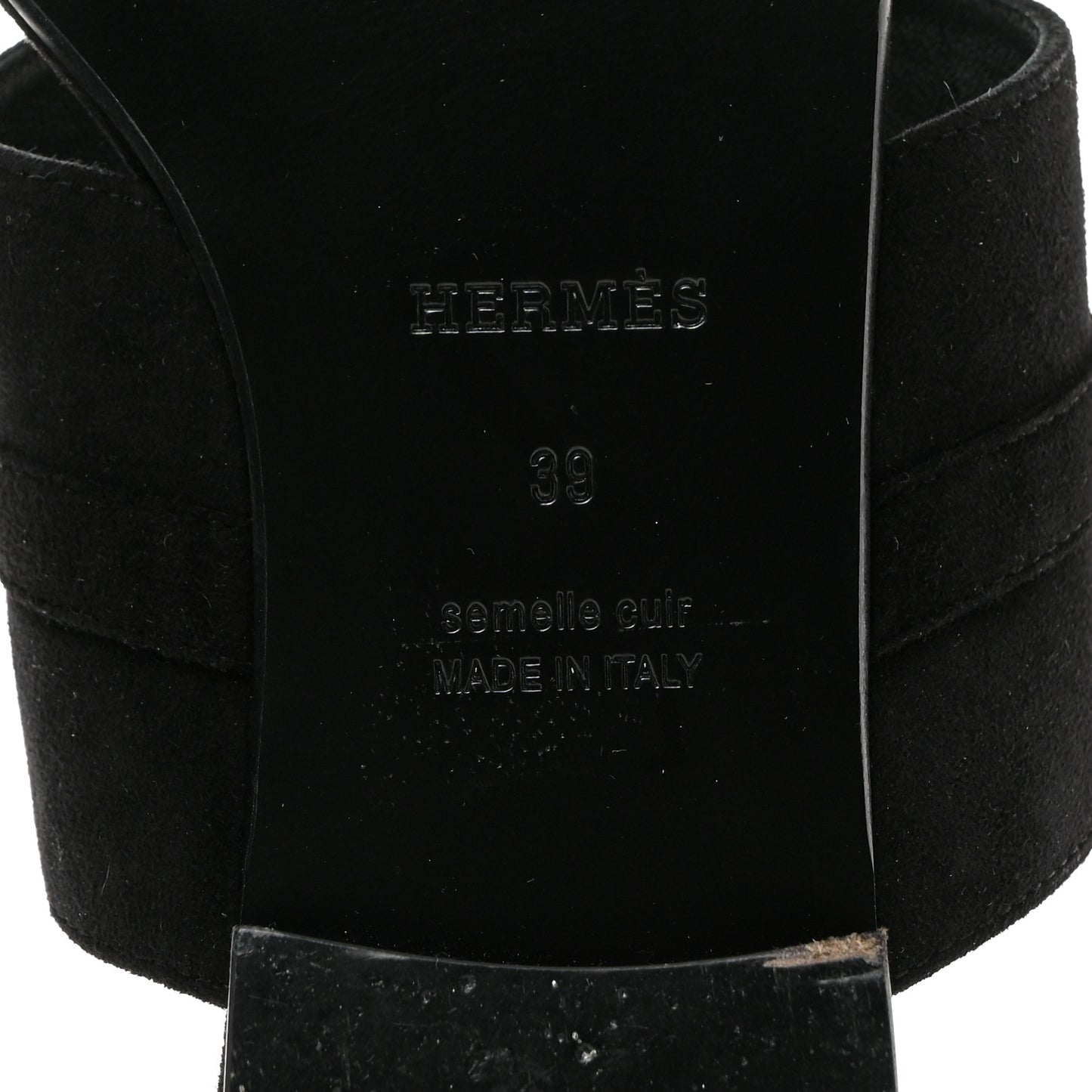 Suede Goatskin Avenue Sandals 39 Black