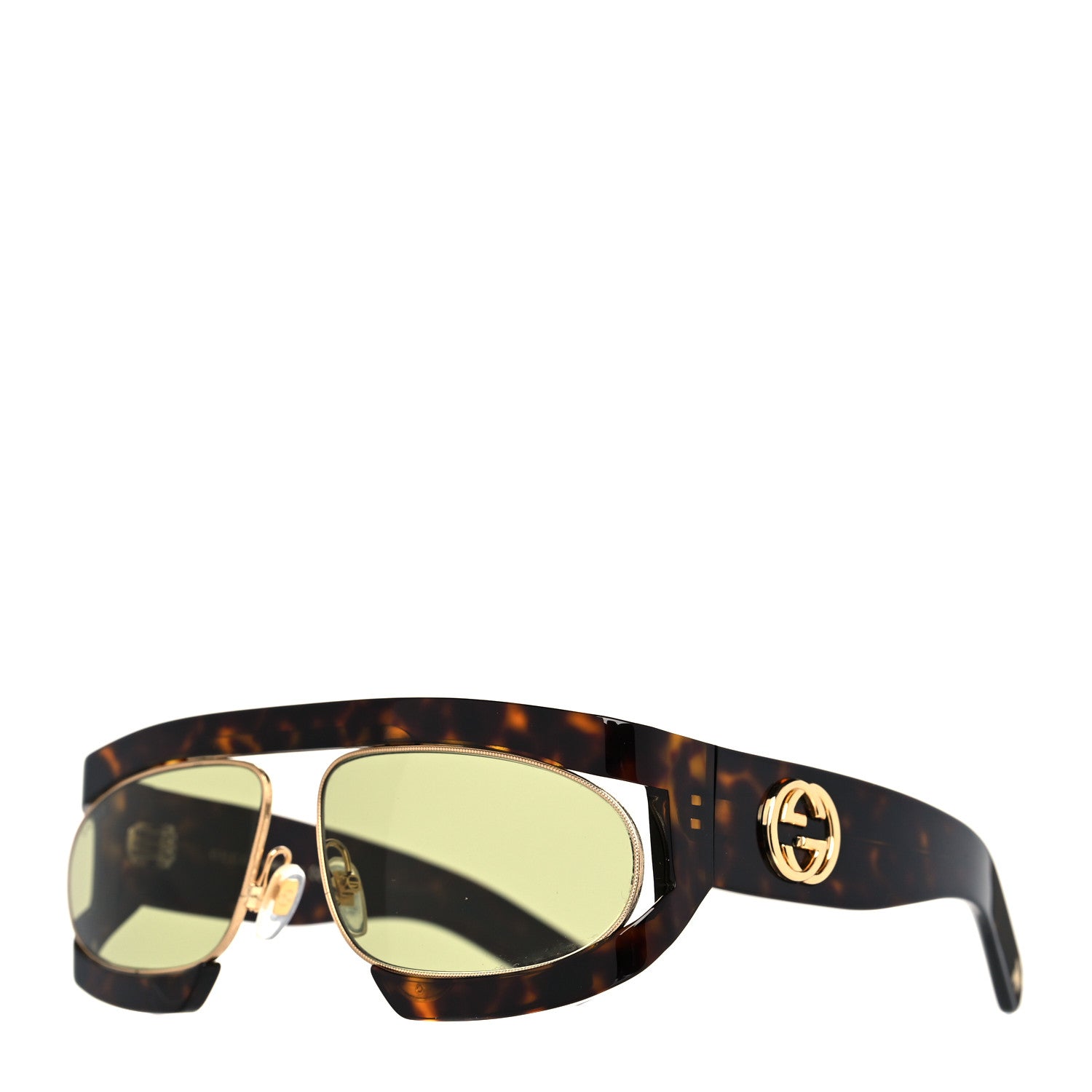 Gucci Oval Sunglasses GG0233S Tortoiseshell Gold 1 of 7