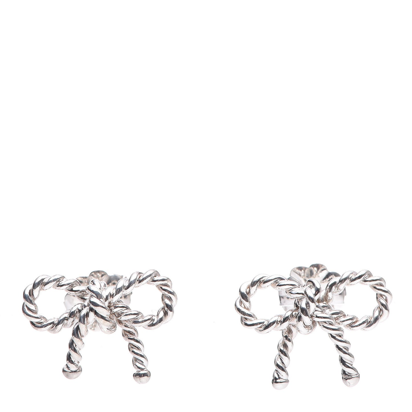 Sterling Silver Textured Twist Bow Earrings