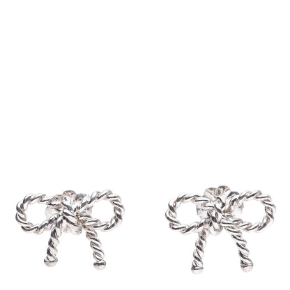 Tiffany Sterling Silver Textured Twist Bow Earrings 1 of 6